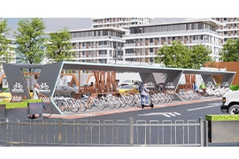 浙江金華自行車停車棚第一車發貨案例